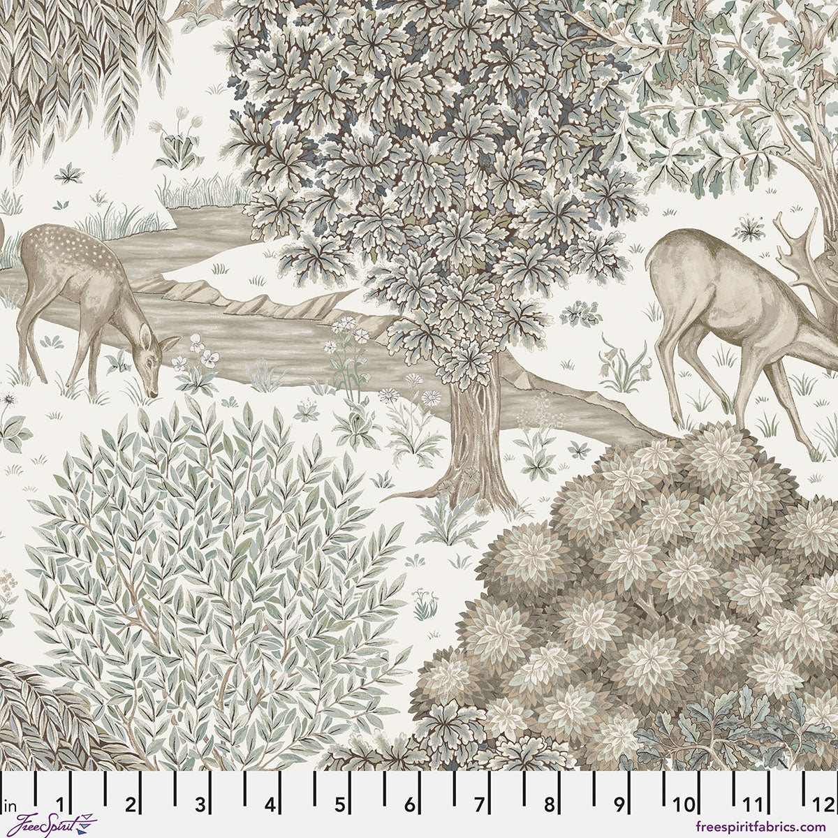Morden Quilt Fabric by Morris & Co - The Brook in Linen - PWWM051.LINEN