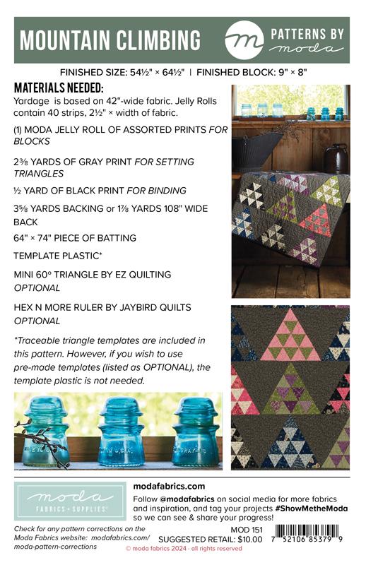 Mountain Climbing Quilt Pattern from Moda- MOE 151