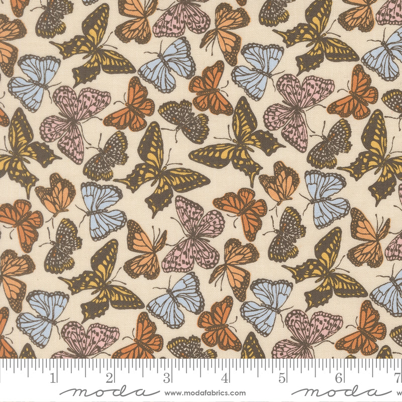My Secret Garden Quilt Fabric - Flitter Flutter in Cloud Cream/Multi - 20984 11