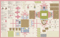 P485 - My Secret Garden Quilt Fabric - Garden Bunny Cottage Panel in Cloud Cream/Multi - 20989 11 - SOLD AS A 36" x 60" PANEL