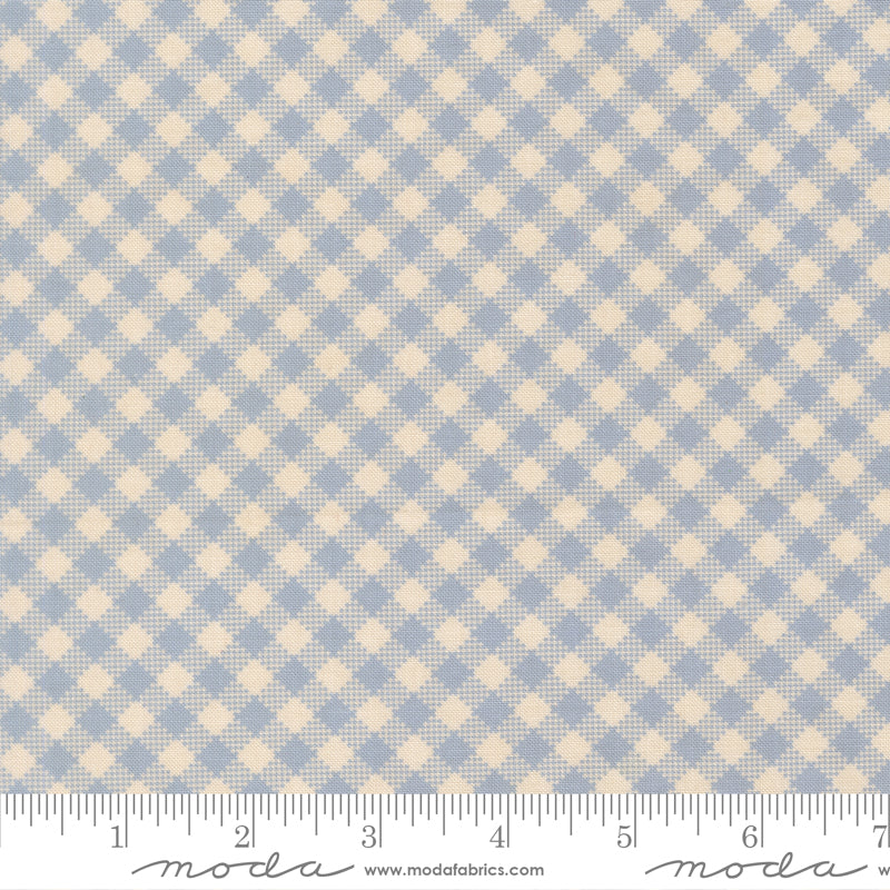 My Secret Garden Quilt Fabric - Garden Gingham in Sky Blue - 20987 35