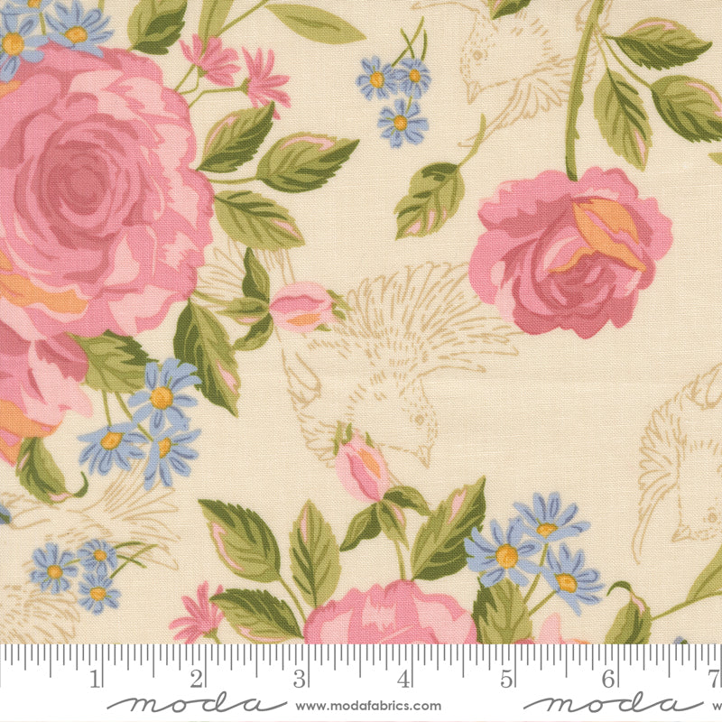 My Secret Garden Quilt Fabric - Grandma's Rose Garden in Cloud Cream/Multi - 20980 11