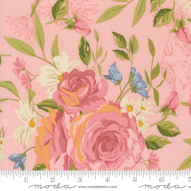 My Secret Garden Quilt Fabric - Grandma's Rose Garden in Petal Pink/Multi - 20980 23