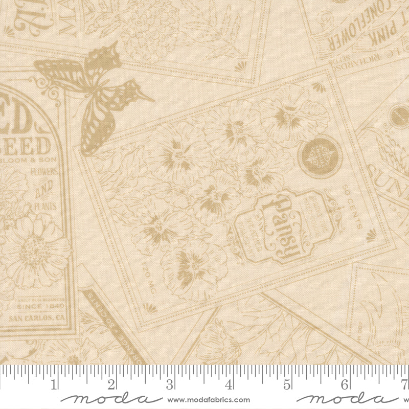  My Secret Garden Quilt Fabric - Seeds of Love in Cloud Cream/Natural  - 20981 31