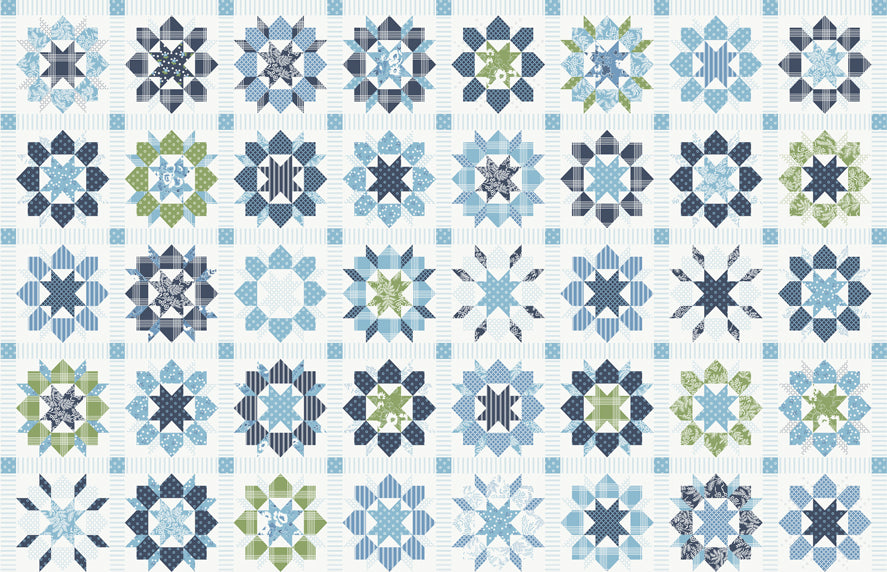 Nantucket Summer Quilt Fabric - 60" Swoon Cheater Panel - 55268 11 - SOLD AS A 36" x 60" PANEL