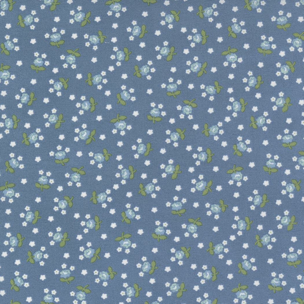 Nantucket Summer Quilt Fabric - Fairground Small Floral in Lake Blue - 55266 15