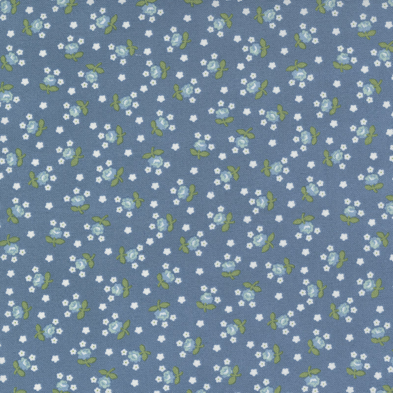 Nantucket Summer Quilt Fabric - Fairground Small Floral in Lake Blue - 55266 15