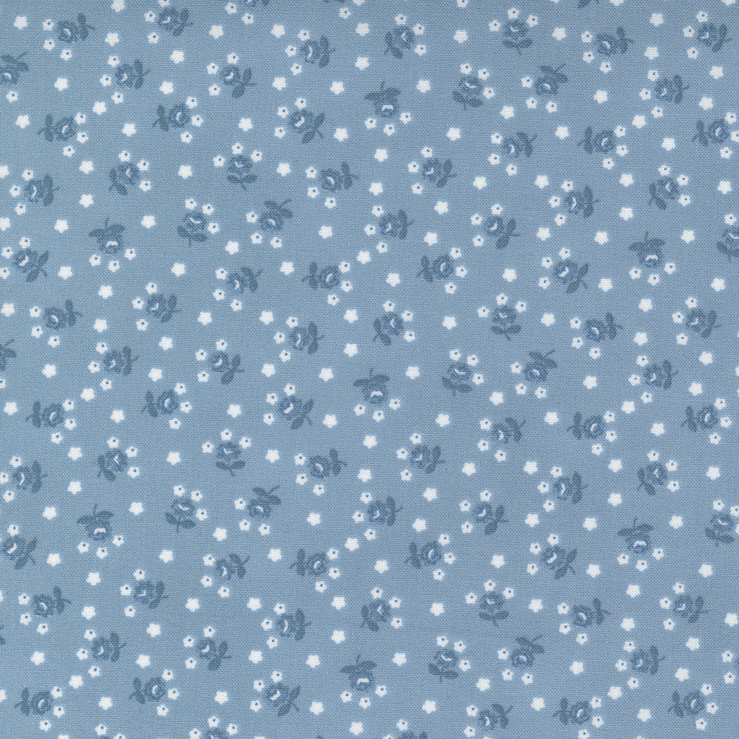 Nantucket Summer Quilt Fabric - Fairground Small Floral in Light Blue - 55266 24