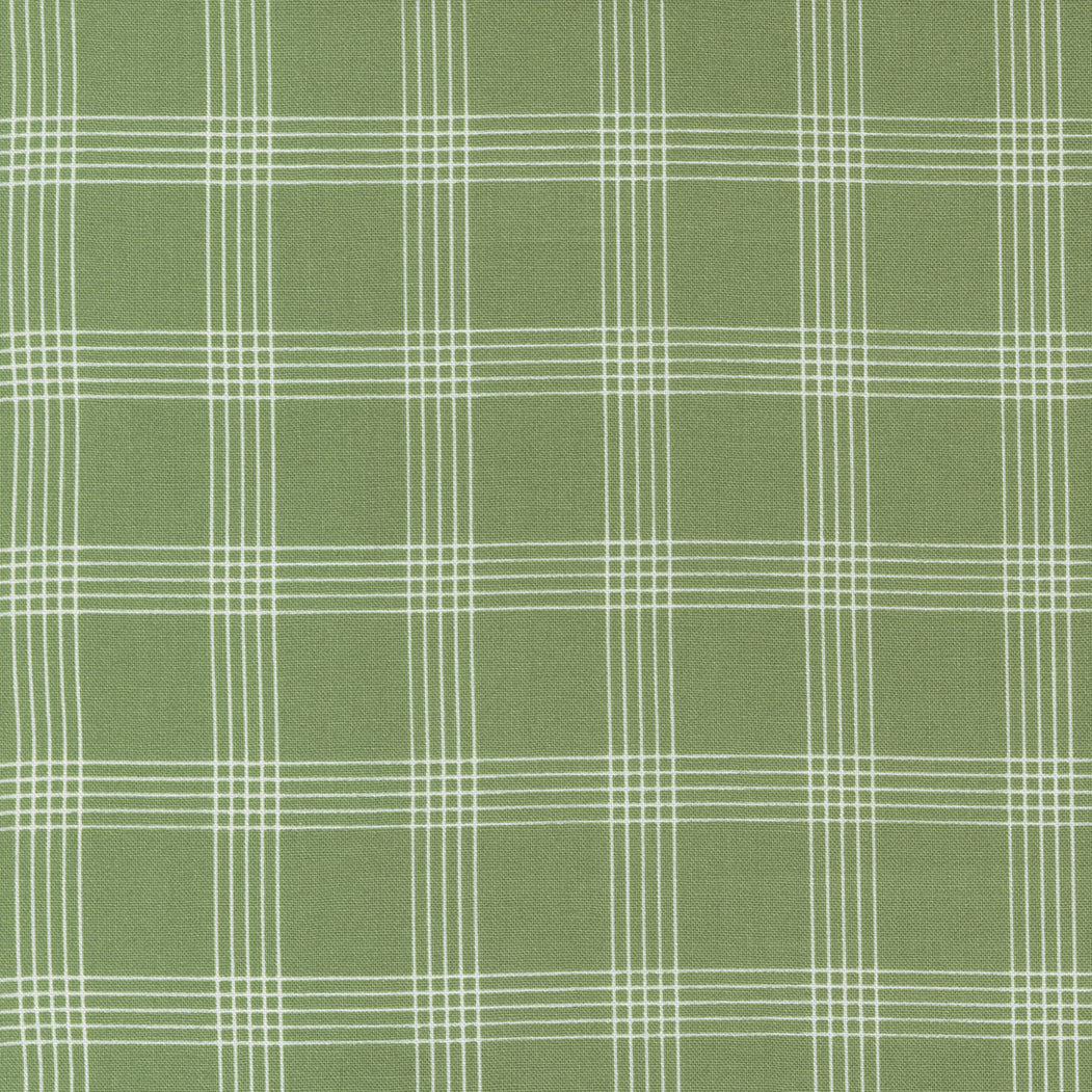 Nantucket Summer Quilt Fabric - Plaid in Summer Green - 55262 16