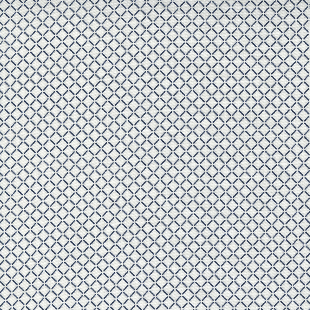 Nantucket Summer Quilt Fabric - Sail Check in Cream Navy Blue - 55265 15