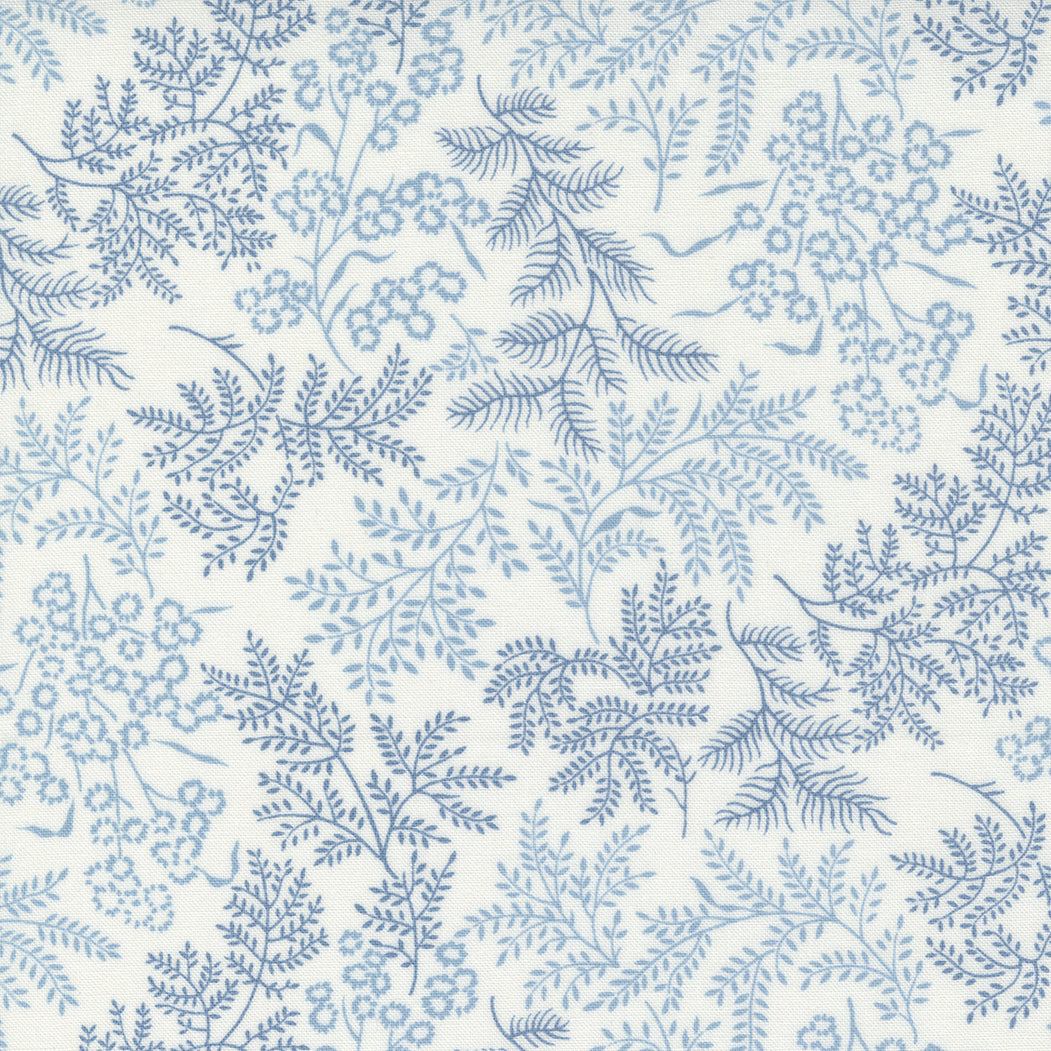Nantucket Summer Quilt Fabric - Sconset Landscape in Cream Blue - 55261 34