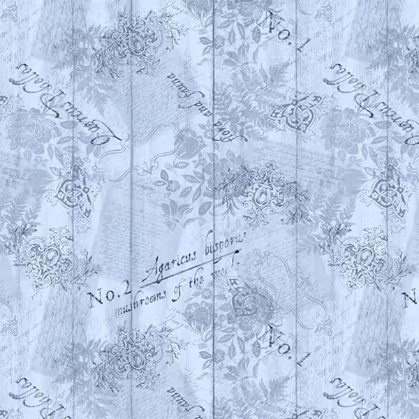 Nature's Serenade Quilt Fabric - Ephemera in Blue - W105-027-510