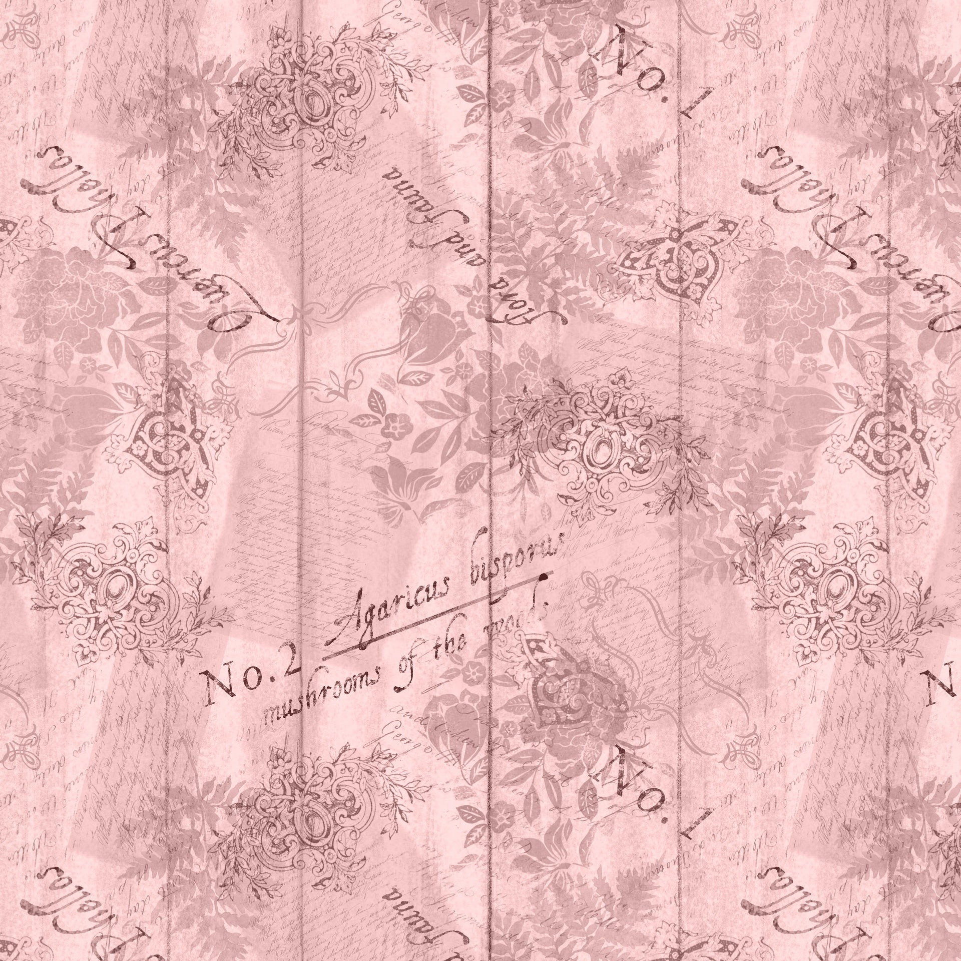 Nature's Serenade Quilt Fabric - Ephemera in Pink - W105-027-111