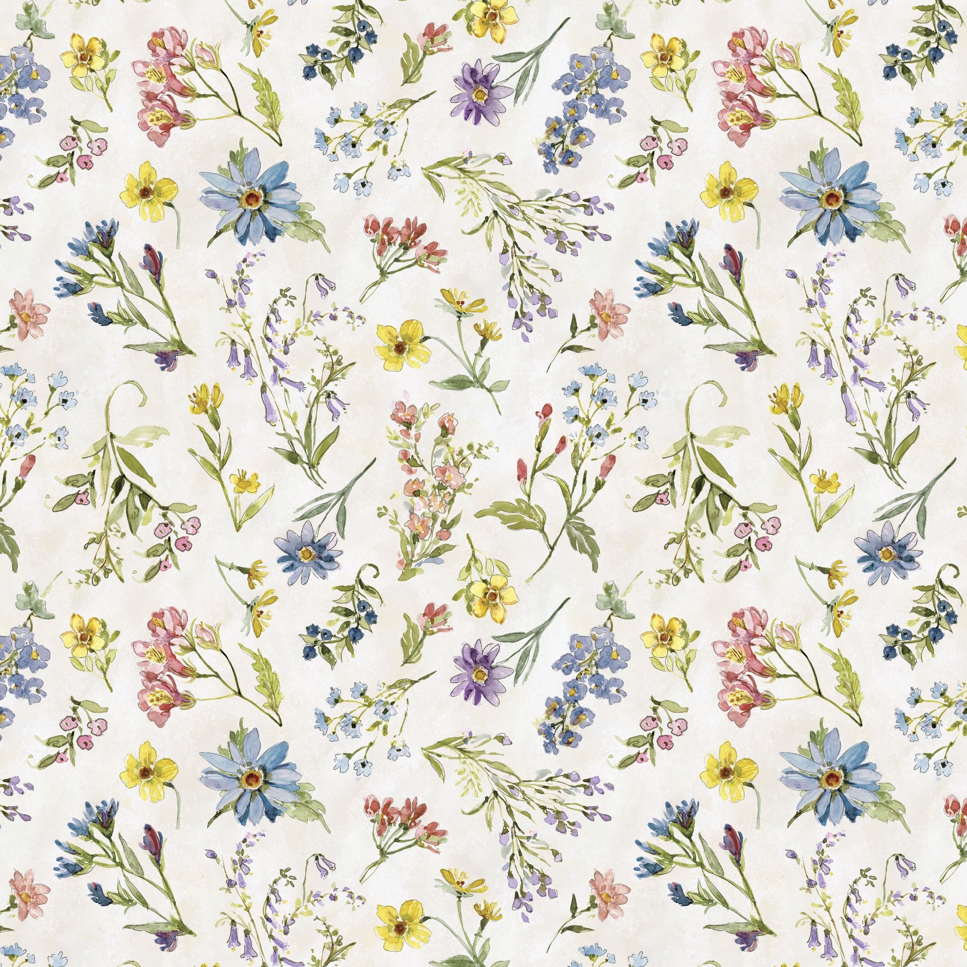 Nature's Serenade Quilt Fabric - Wildflower Toss in Cream - W105-023-046