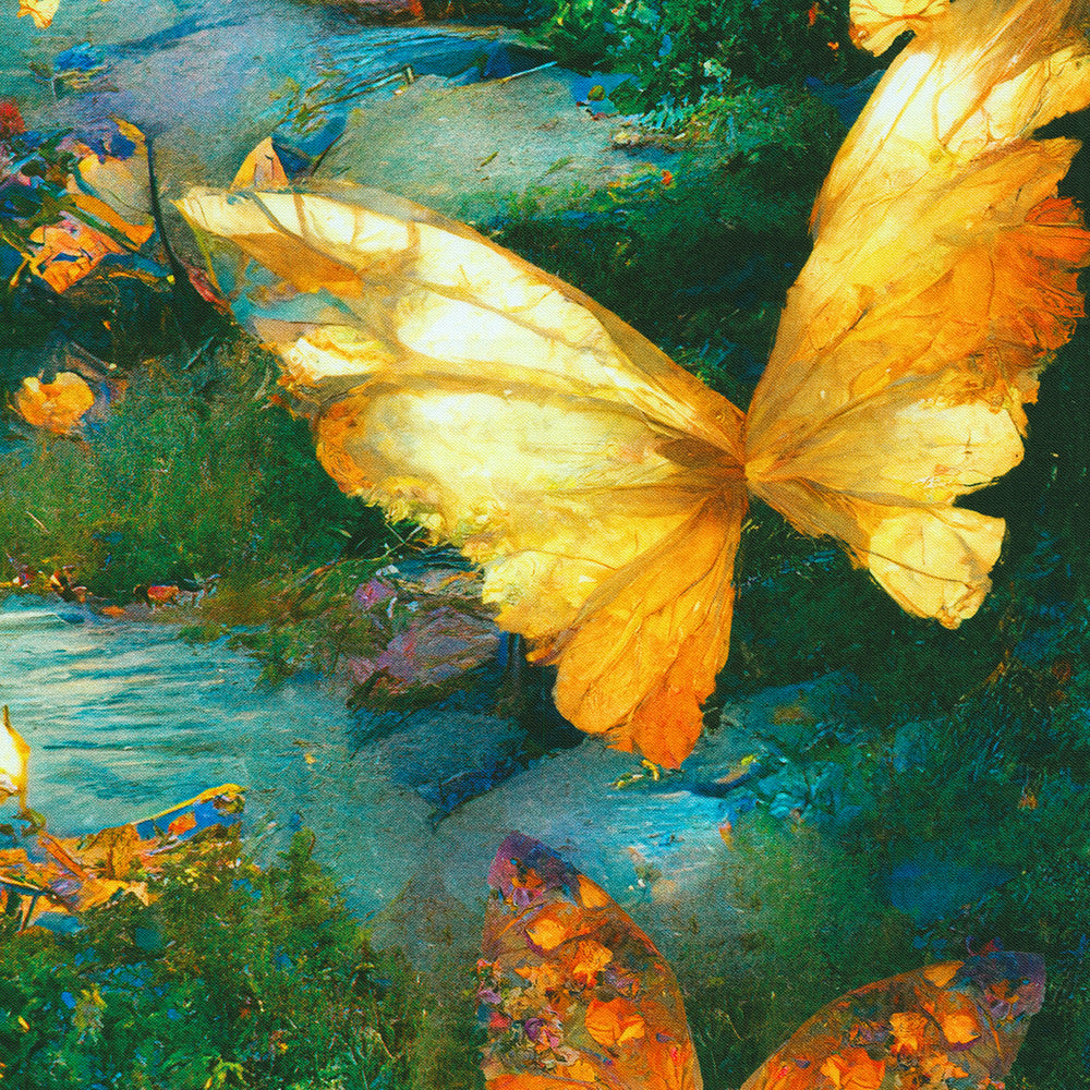 Night Fable Quilt Fabric - Scenic Panel in Garden Multi - ADND-23253-238 GARDEN