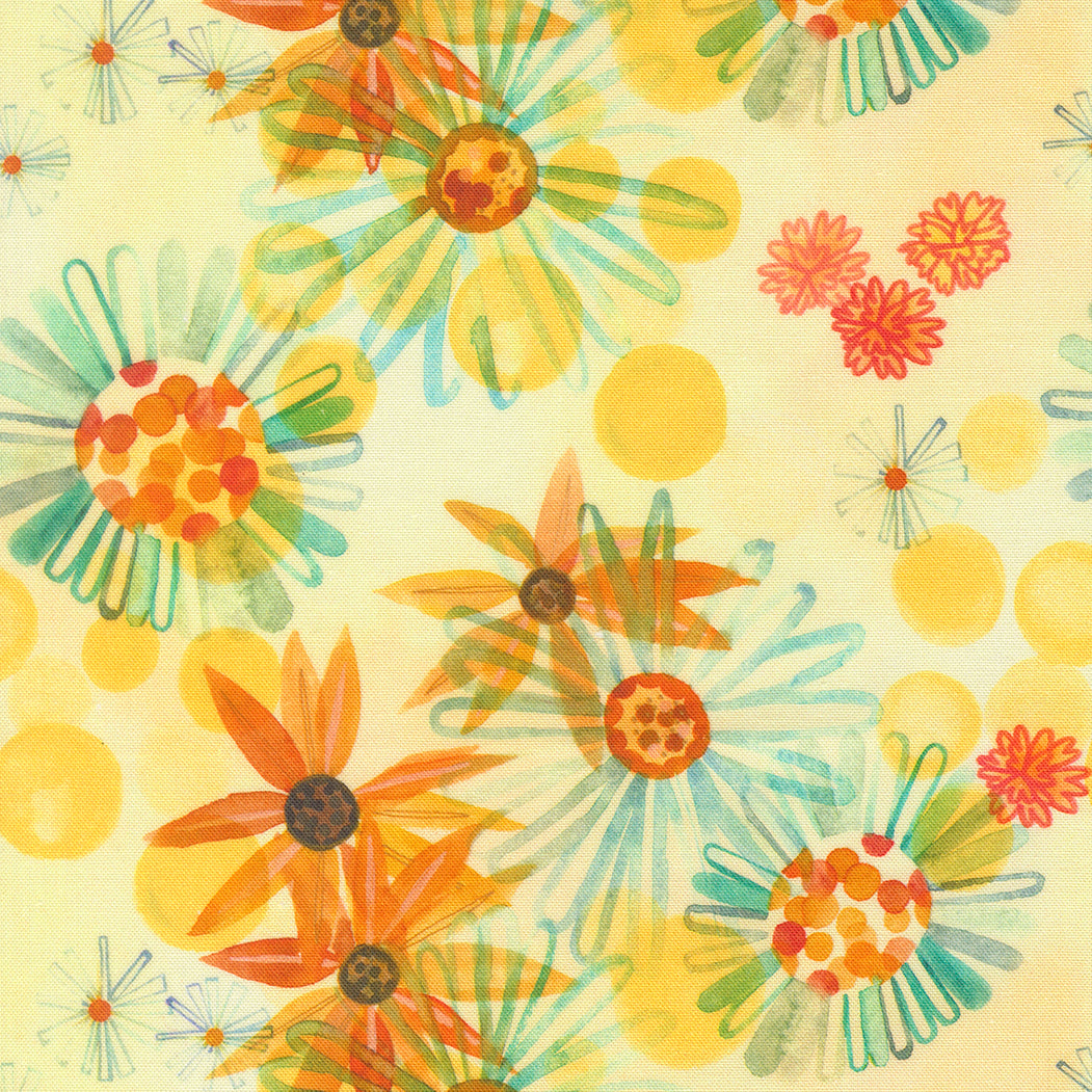 Northern Brights Quilt Fabric - Black Eyed Susans in Sunshine Yellow - 21856 12