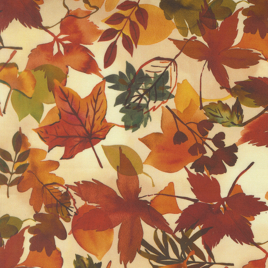 Northern Brights Quilt Fabric - Fall Leaves in Autumn Tan - 21855 13