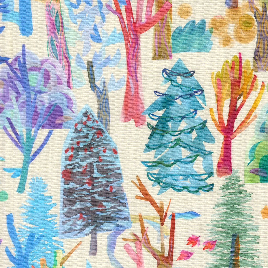 Northern Brights Quilt Fabric - Forest Seasons Ombre in Cloud Multi - 21853 15