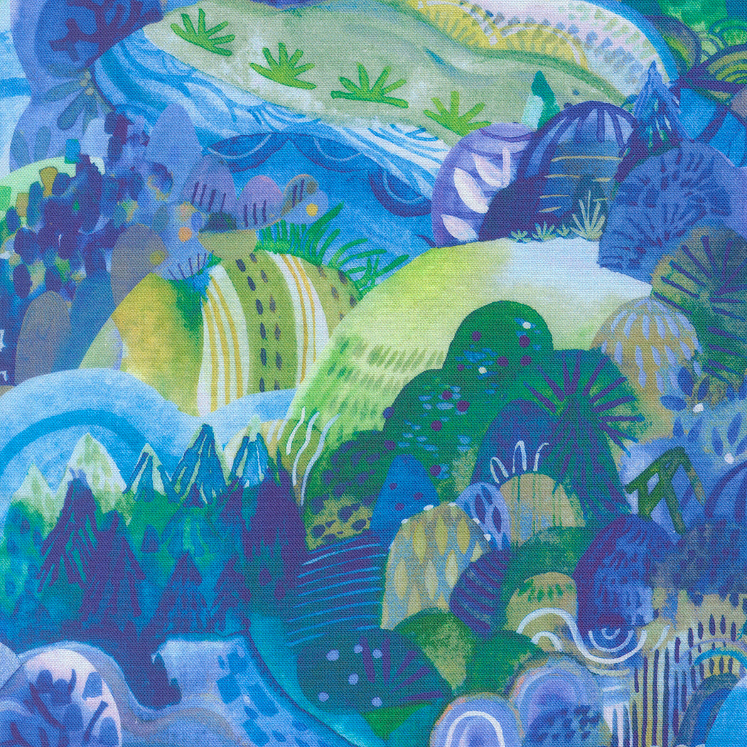 Northern Brights Quilt Fabric - Lake City in Sky Blue - 21851 12