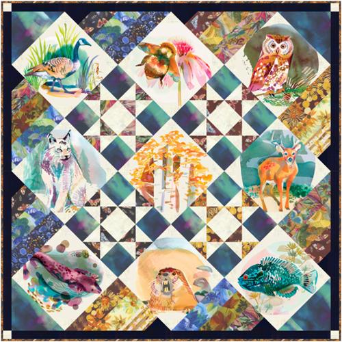 Northern Brights Quilt Fabric - Nine Panel Quilt Project Sheet - PS21850