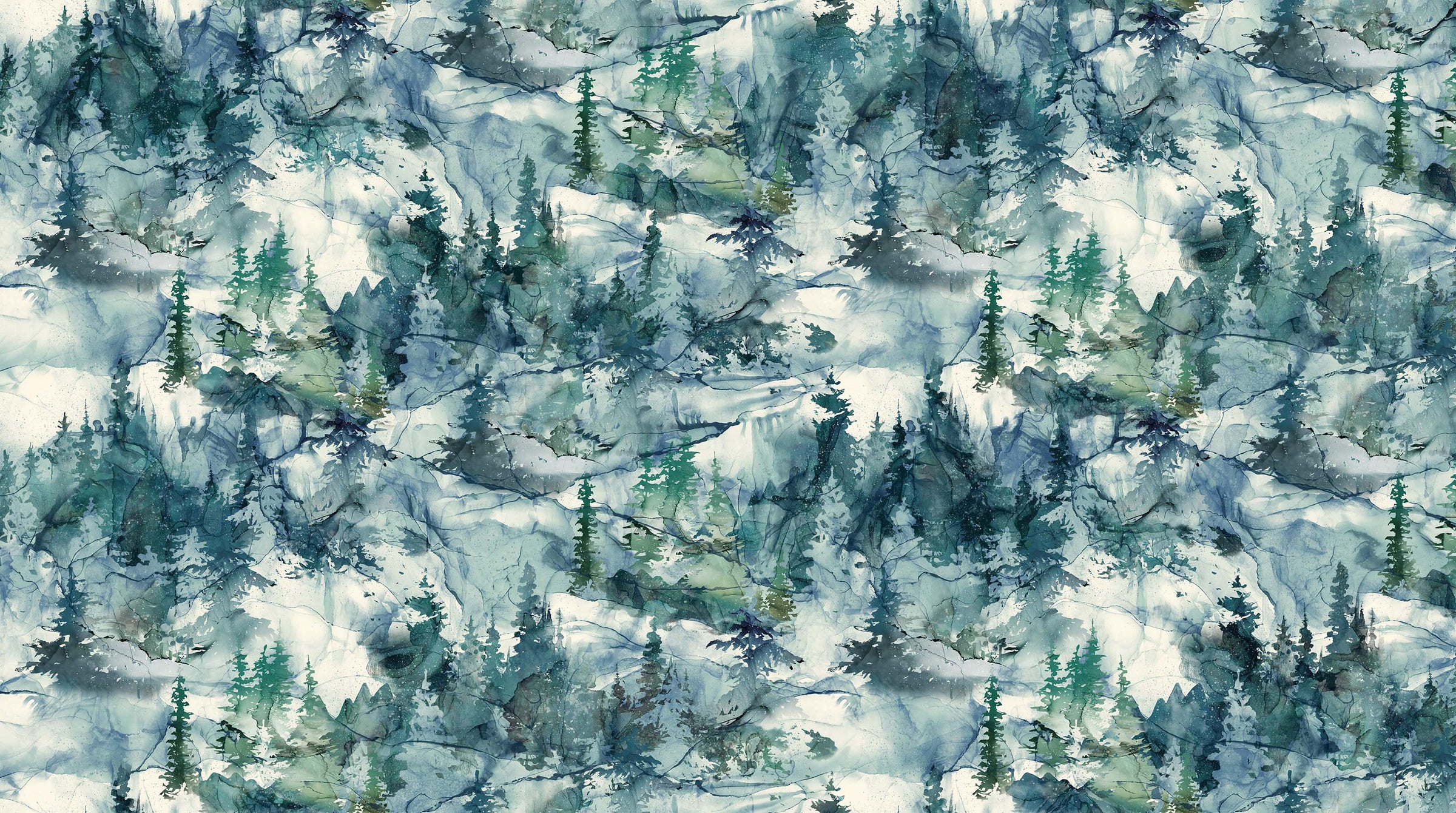 Northern Peaks Quilt Fabric - Dense Forest in Dark Blue - DP25168-48