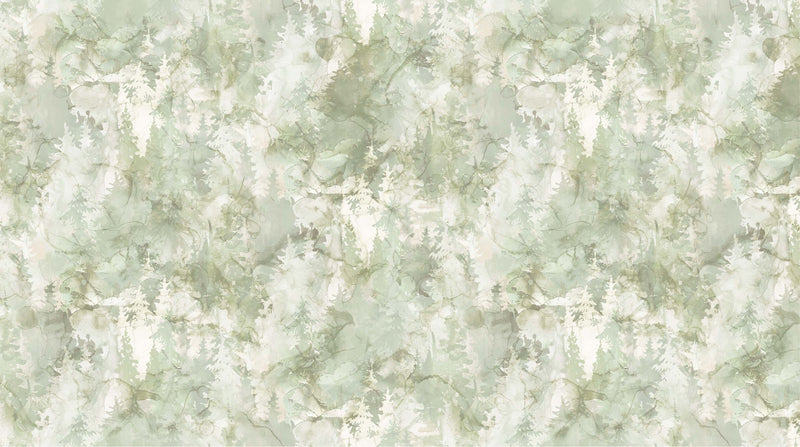 Northern Peaks Quilt Fabric - Trees in Sage Green - DP25169-71