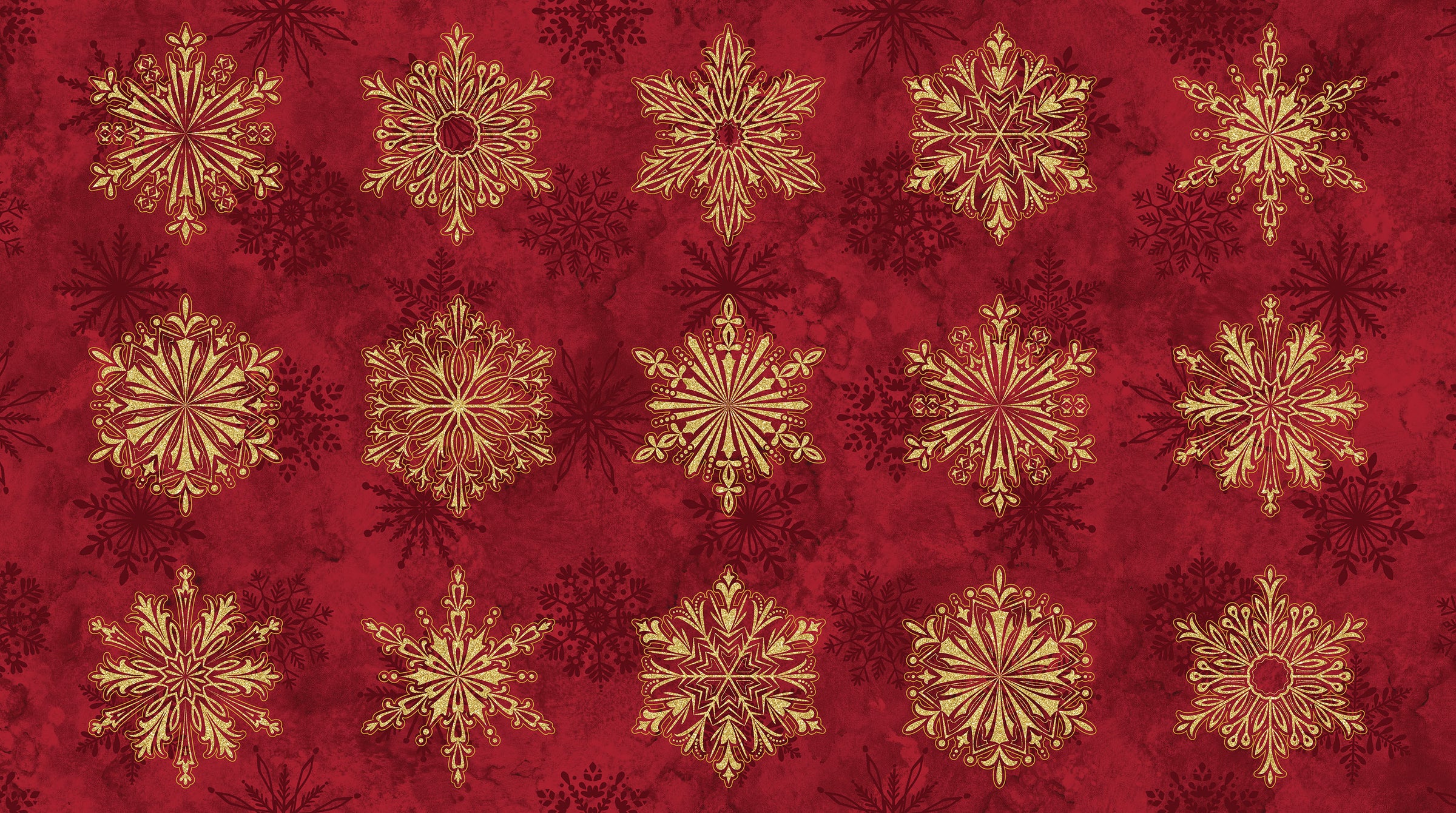 O Christmas Tree Shimmer Quilt Fabric - Snowflake Blocks in Red Multi - 28957M-24