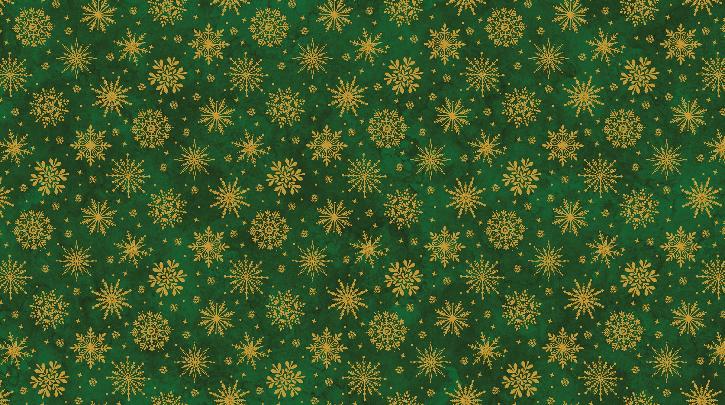 O Christmas Tree Shimmer Quilt Fabric - Snowflakes Toss in Green Multi - 28960M-74