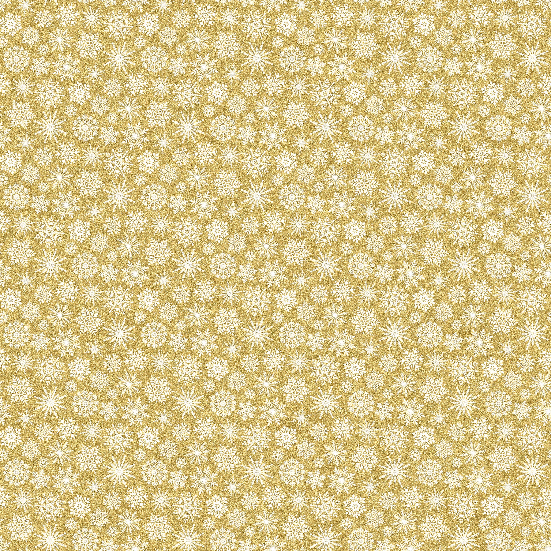 O Christmas Tree Shimmer Quilt Fabric - Snowflakes in Gold - 28962M-52