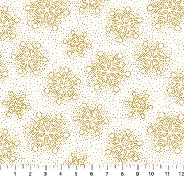 O Christmas Tree Shimmer Quilt Fabric - Snowflakes in White - 28963M-10