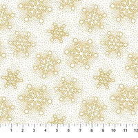 O Christmas Tree Shimmer Quilt Fabric - Snowflakes in White - 28963M-10