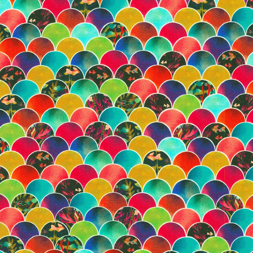 Oceanica Quilt Fabric - Clamshells in Multi - AQSD-22411-205 MULTI