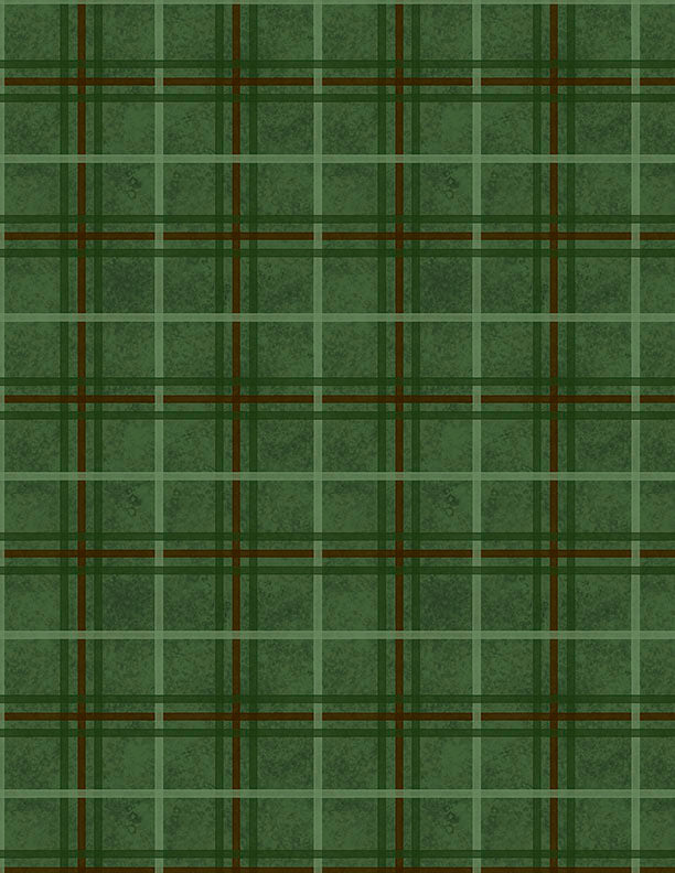 Oh My Gourd Quilt Fabric - Plaid in Green - 3017 27750 772