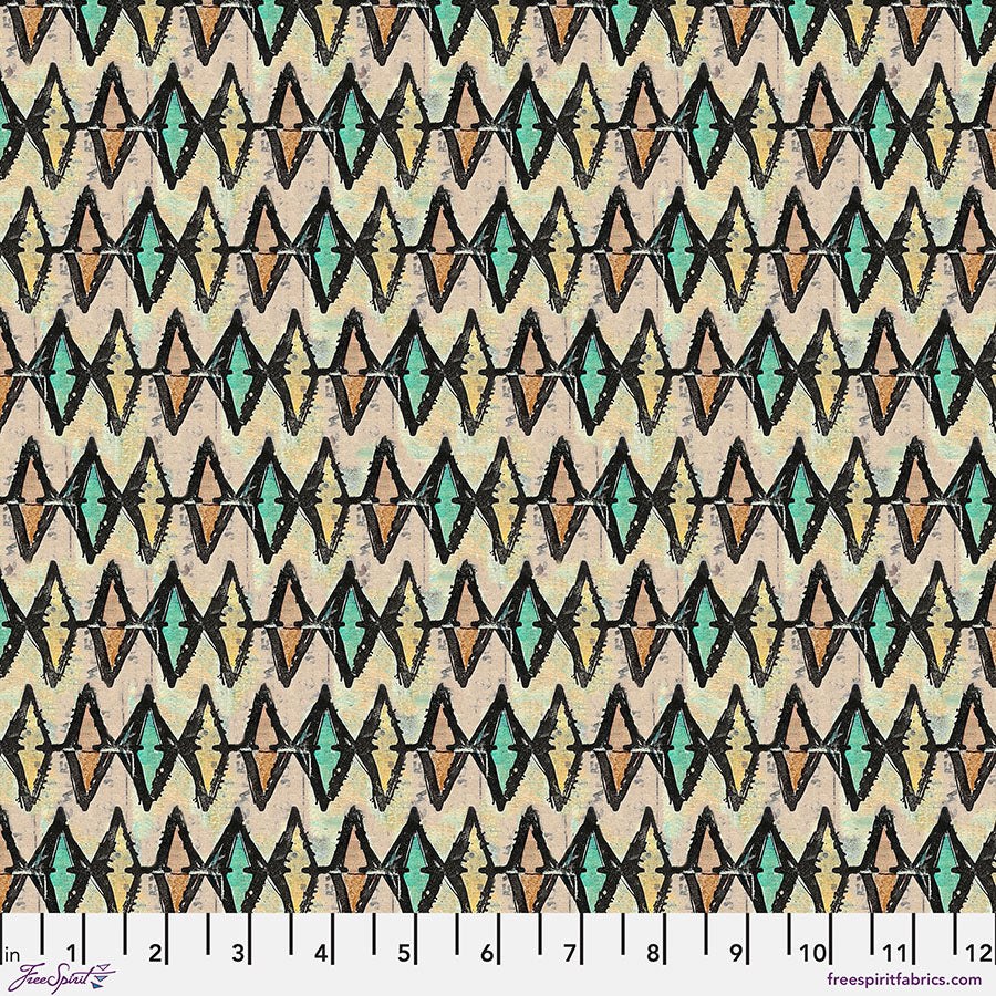 On Your Mark Quilt Fabric - Diamonds in Stained Glass Multi - PWSE040.STAINEDGLASS
