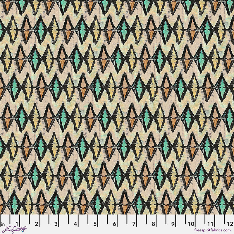 On Your Mark Quilt Fabric - Diamonds in Stained Glass Multi - PWSE040.STAINEDGLASS