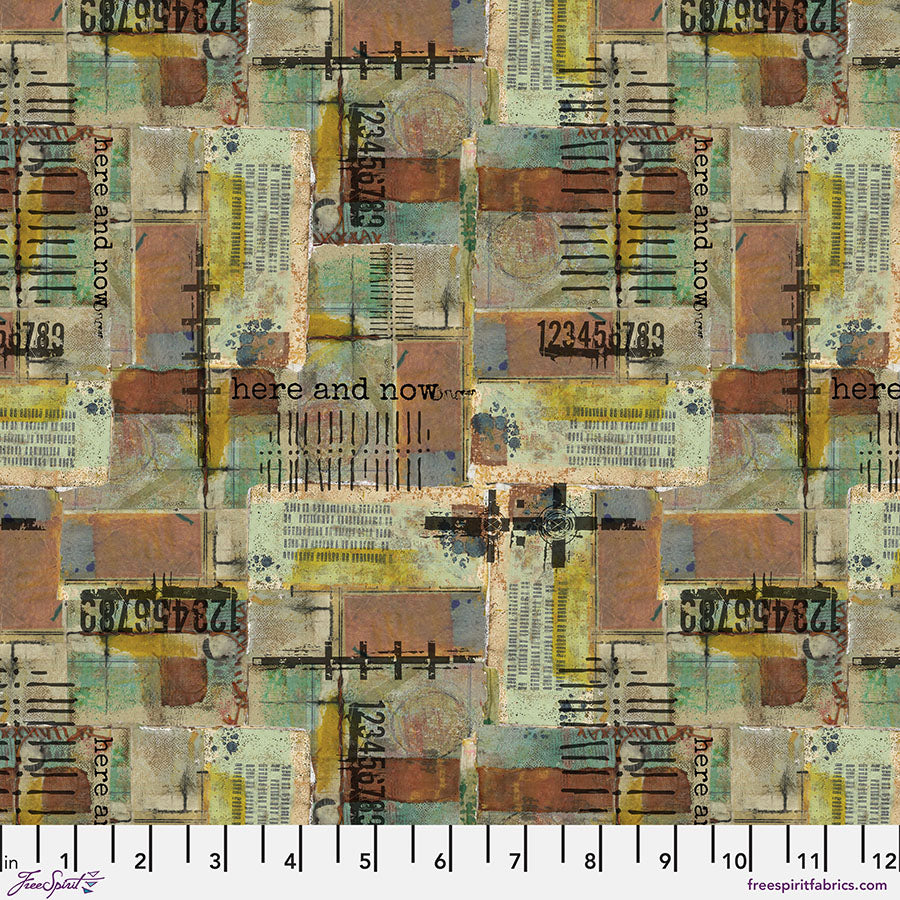 On Your Mark Quilt Fabric - Here and Now in Desert Tan/Multi - PWSE033.DESERT