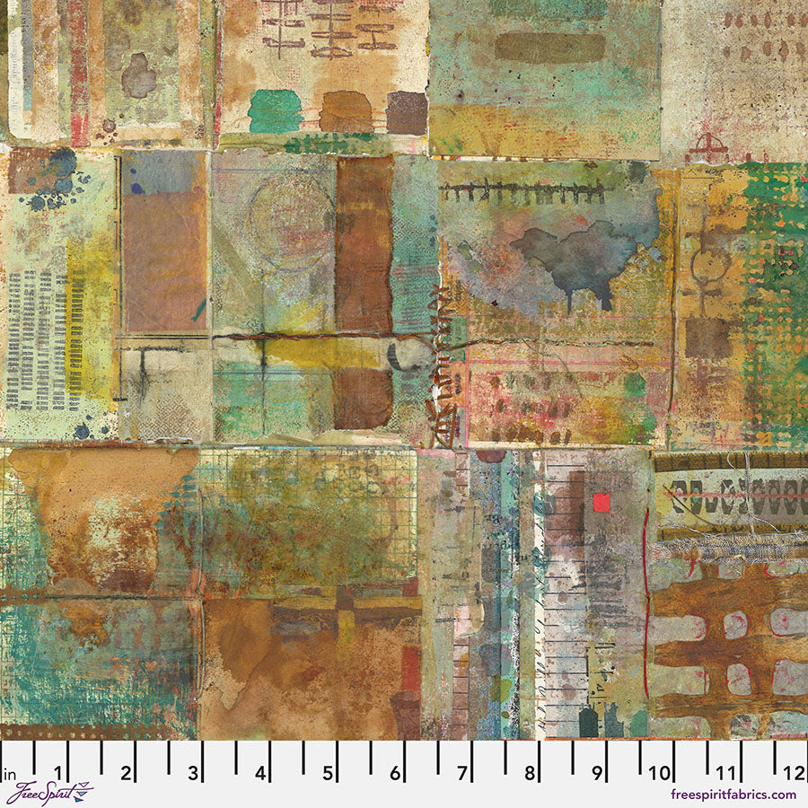 On Your Mark Quilt Fabric - Page by Page in Desert Tan/Multi - PWSE028.DESERT