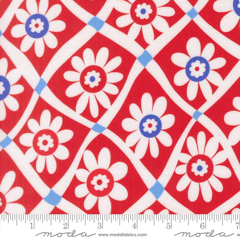 On the Porch Quilt Fabric - Happy Daze in Country Red - 22511 12