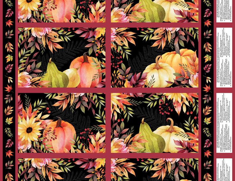 P277 - Autumn Light Quilt Fabric - Placemat Panel in Multi - 3022 32101 397 - SOLD AS A 23" PANEL