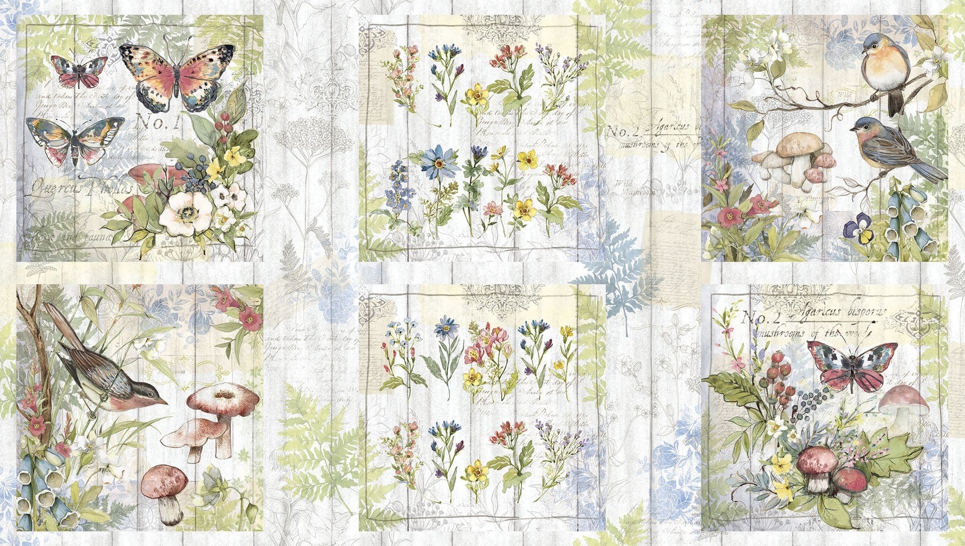 P463 - Nature's Serenade Quilt Fabric - Craft Panel in Multi - W105-019-025 - SOLD AS A 24" PANEL