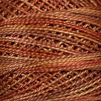 Valdani P6 Rusted Orange Variegated - Perle/Pearl Cotton Size 12, 109 yard ball - PC12-P6