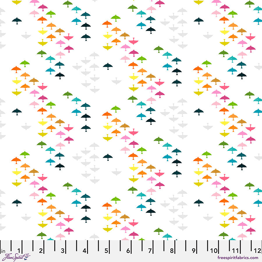 What the Birds Said Quilt Fabric - In Flight in White - PWCD159.XWHITE
