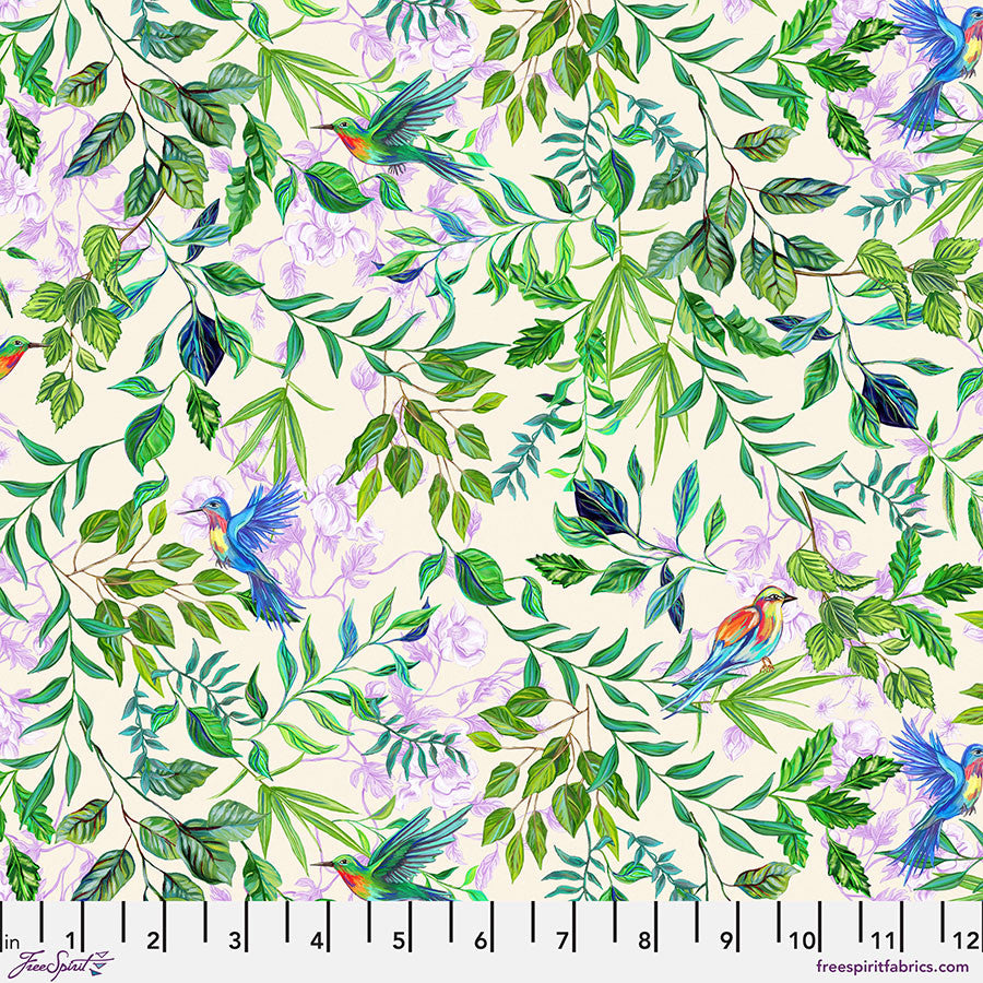 In Full Bloom Quilt Fabric - Enchanted Forest in Green - PWSB011.GREEN
