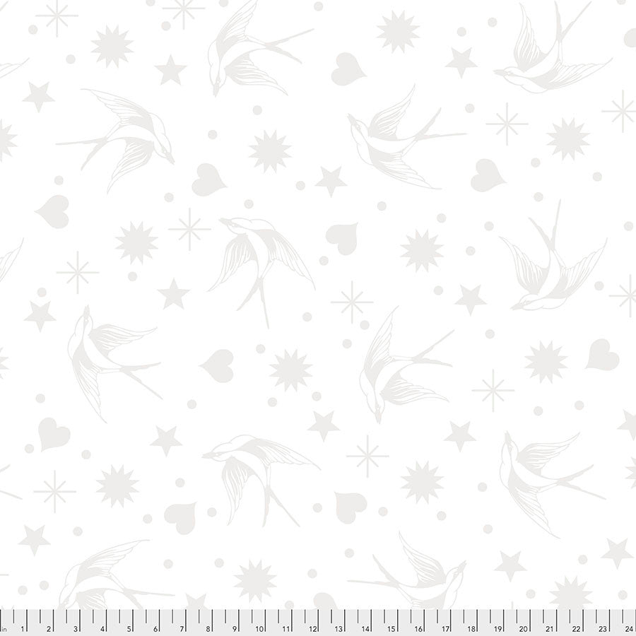 True Colors Quilt Fabric by Tula Pink - Fairy Flakes in White - PWTP157.PAPER

