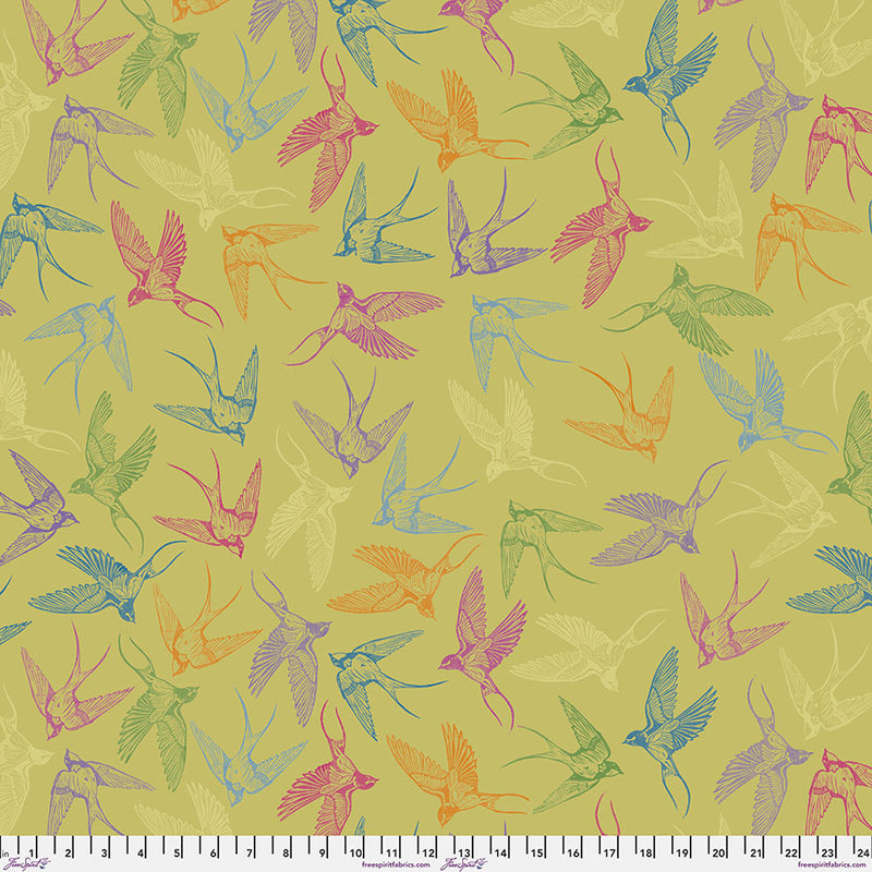 Findings Quilt Fabric, Swallows in Unity - PWVW042.unity