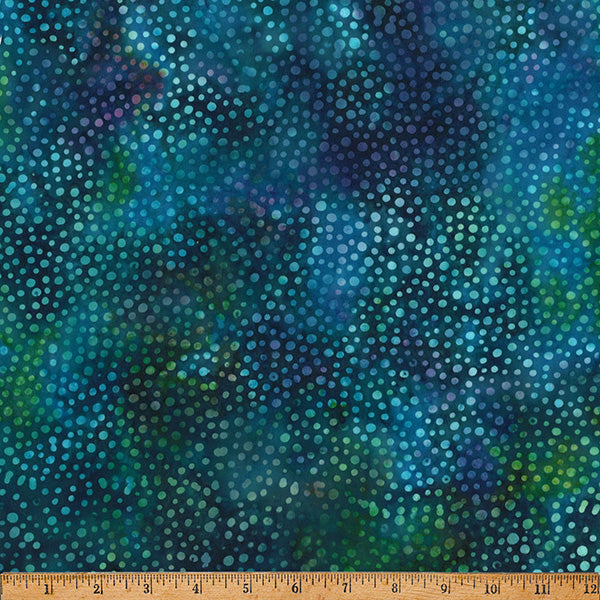 Paint in Prism Hoffman Batik Quilt Fabric - Bali Chops Dots in Ocean Blue/Green - 885-73 Ocean