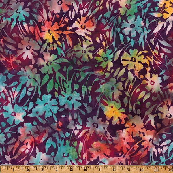 Paint in Prism Hoffman Batik Quilt Fabric - Bold Flower in Rainbow Sweets - X2656-734 Rainbow Sweets
