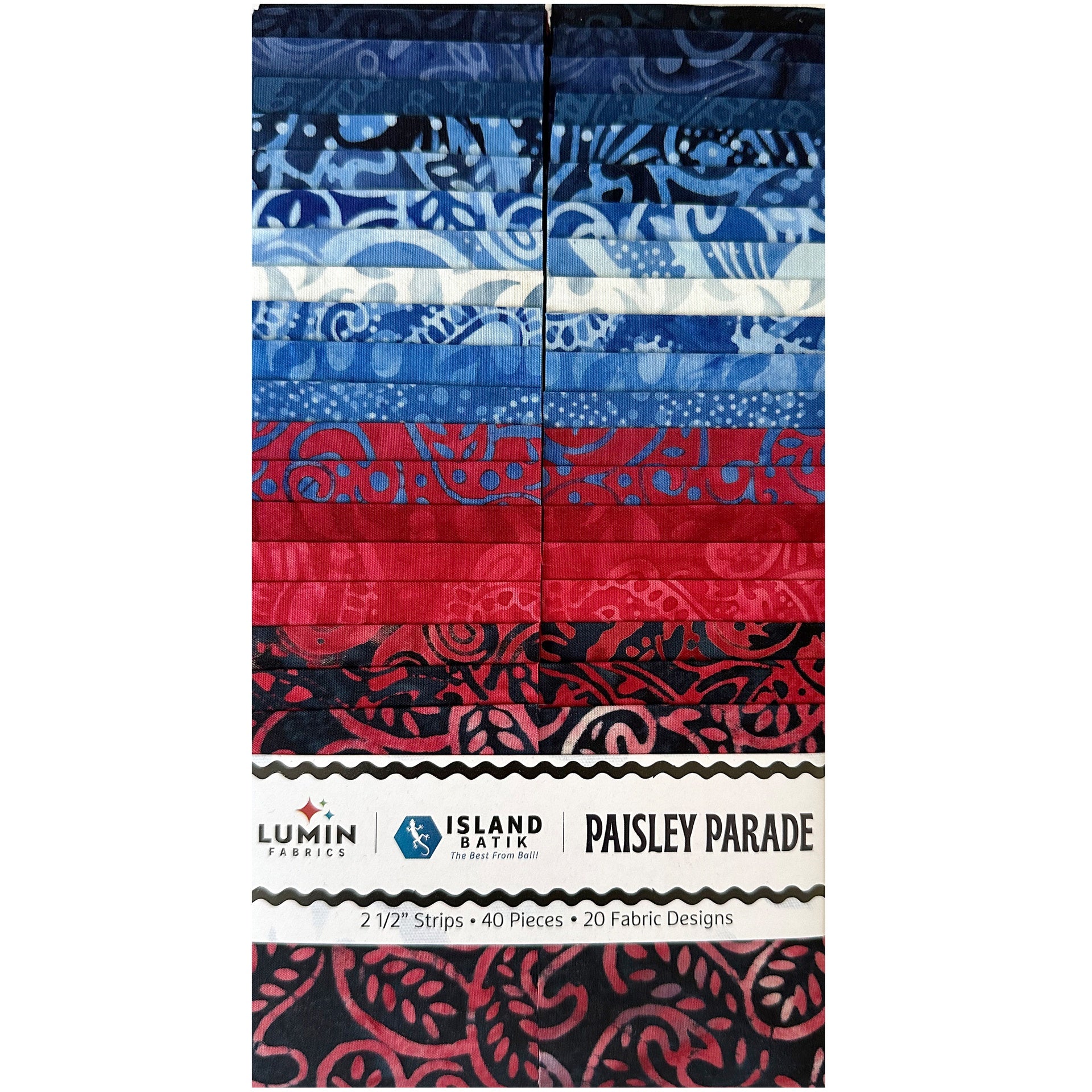 Island Batik Quilt Fabric - Paisley Parade Strip Pack - set of 40 2 1/2" strips - Paisley Parade-SP