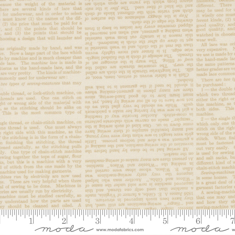 Paper Hamlet Quilt Fabric - Book Pages in Paper Cream - 39567 11