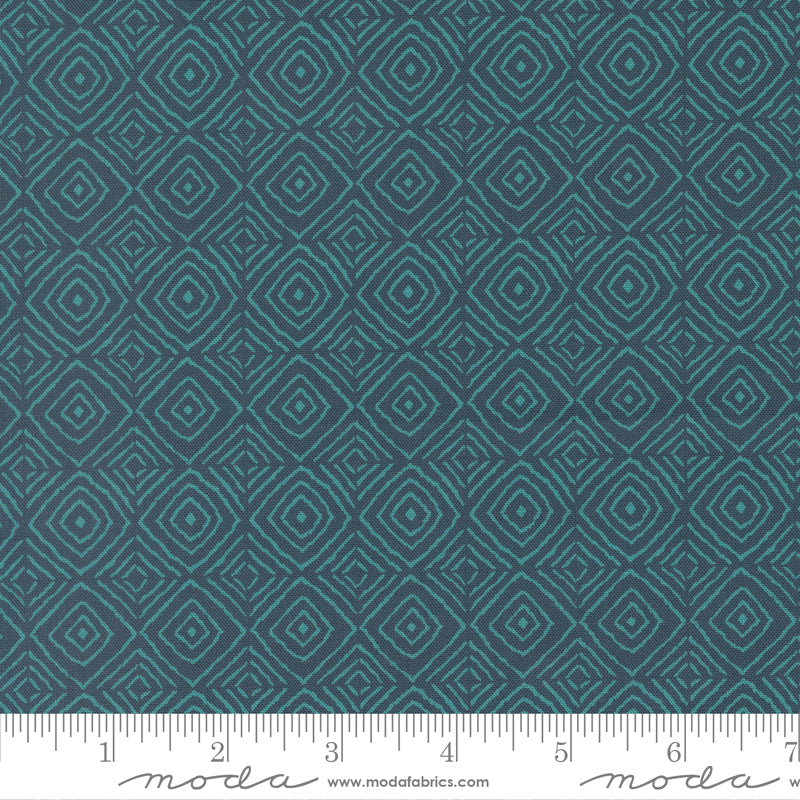 Parlor Quilt Fabric - Diamonds in Peacock Aqua - 11966 28